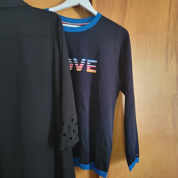 Rainbow LOVE Ringer Sweater - L - Picture 15 of 16